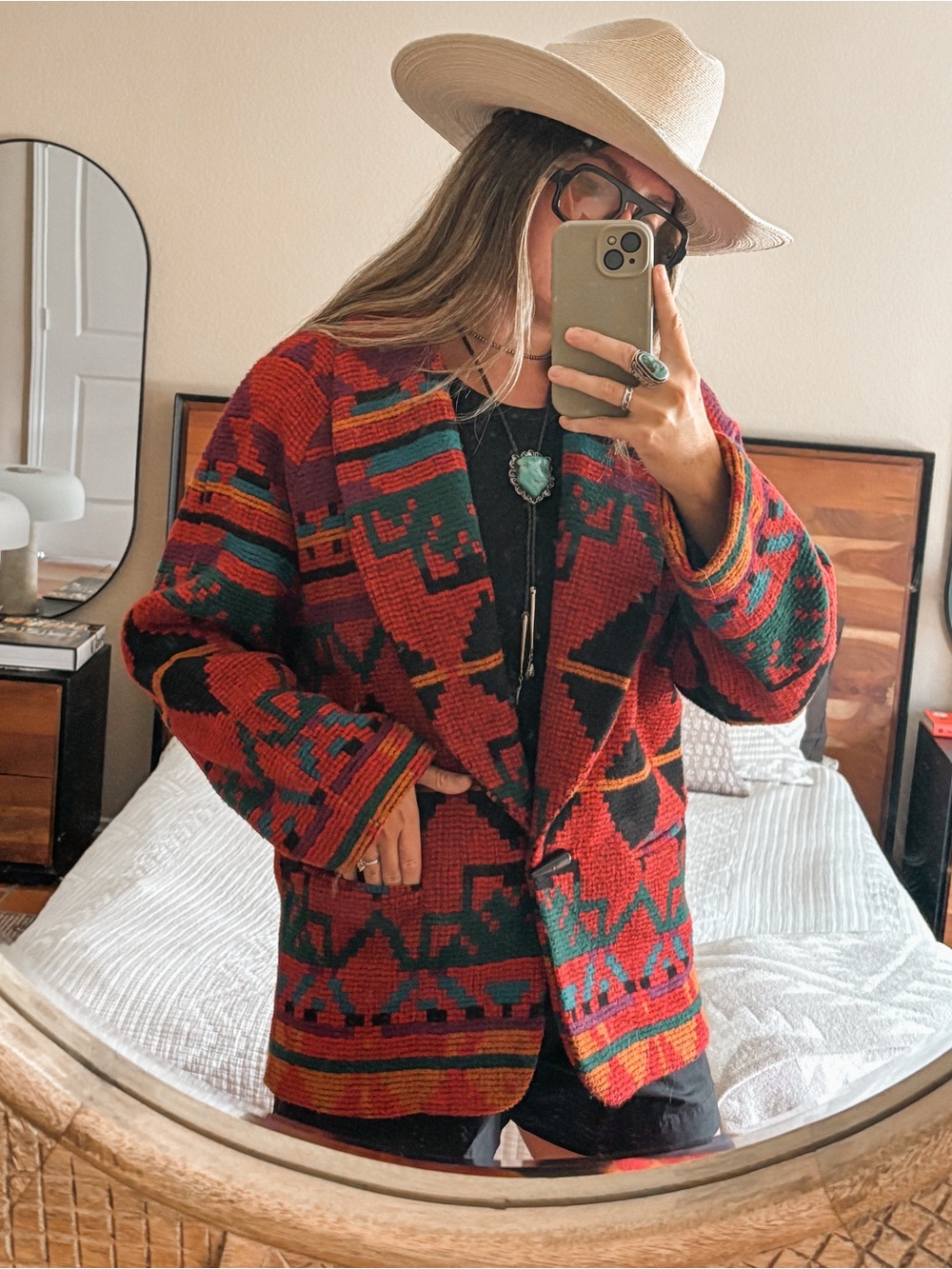 Vintage southwestern printed blazer neiman Marcus tapestry blazer